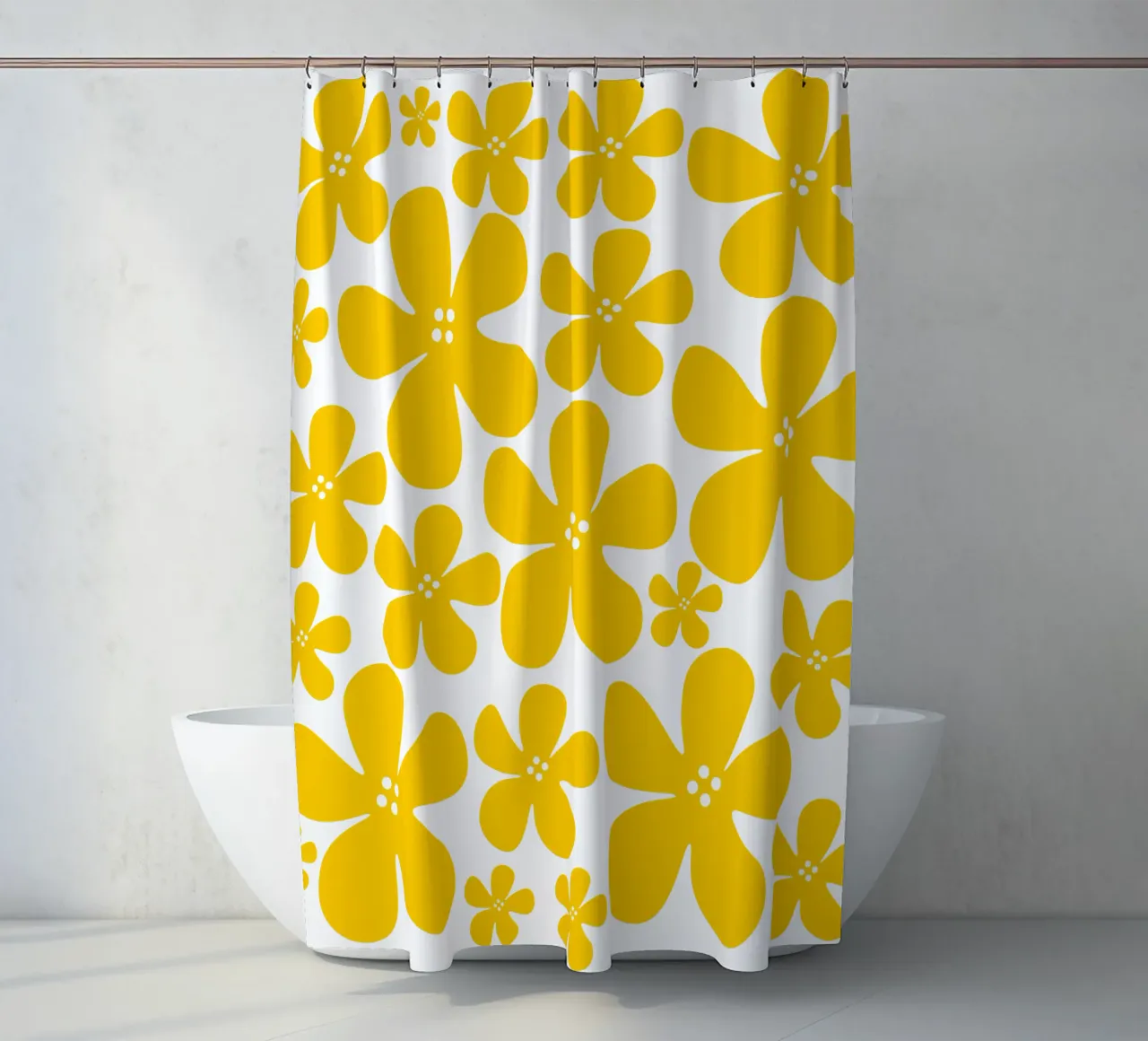 Yellow flowers pattern shower curtain by baobabprintstore