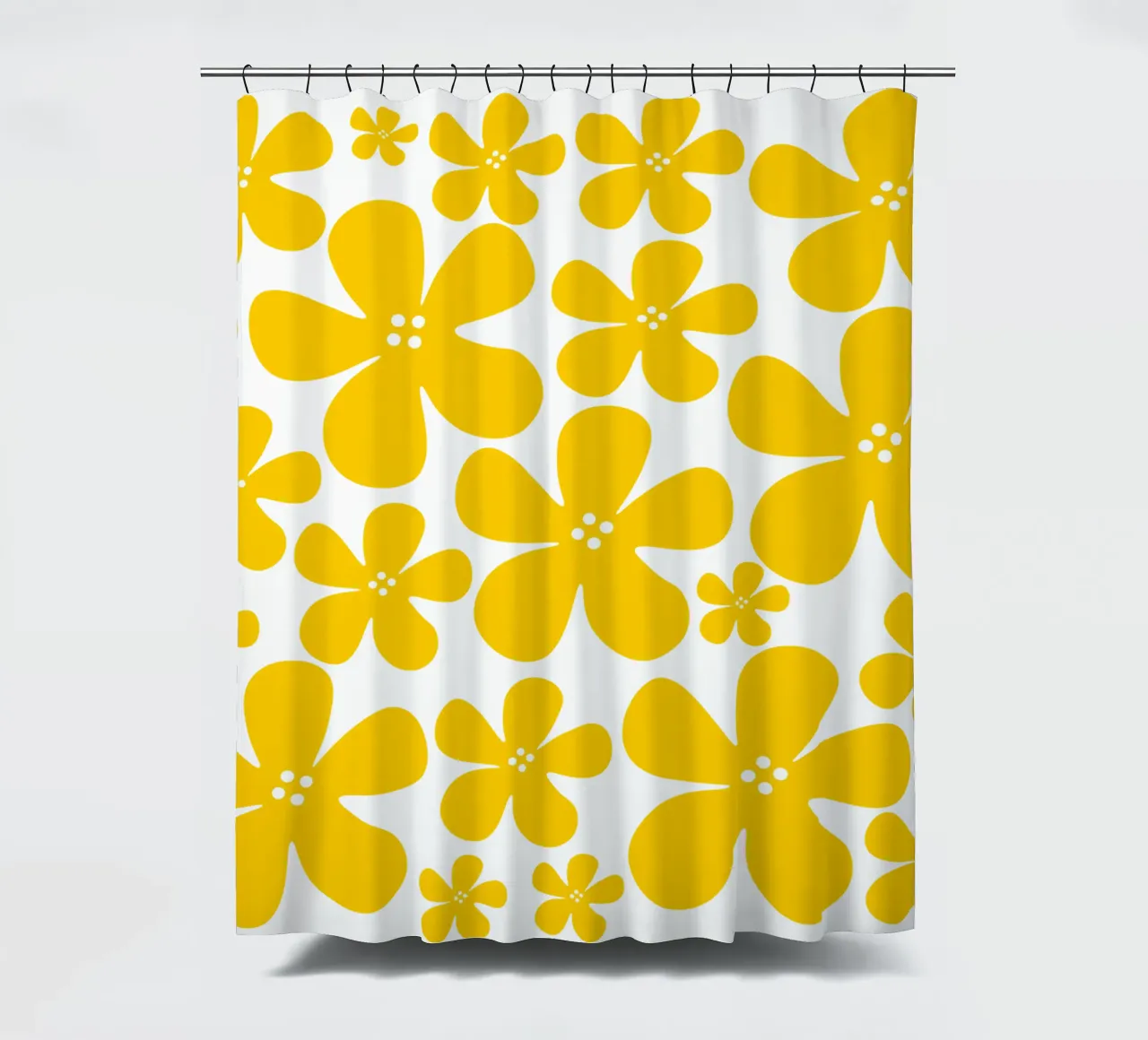 Yellow flowers pattern shower curtain by baobabprintstore