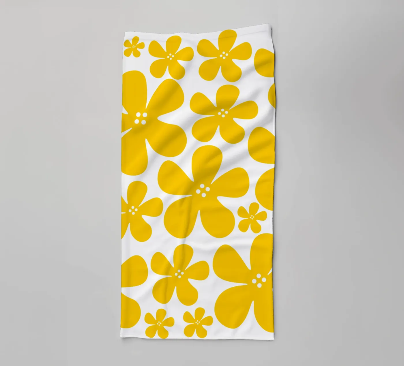 Yellow flowers pattern towel by baobabprintstore