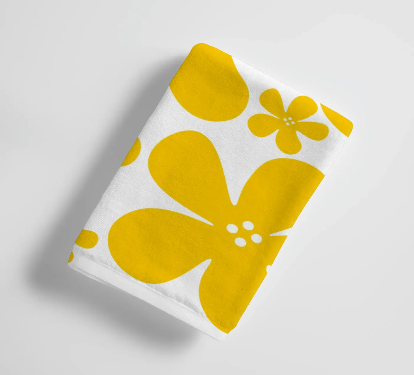 Yellow flowers pattern towel by baobabprintstore