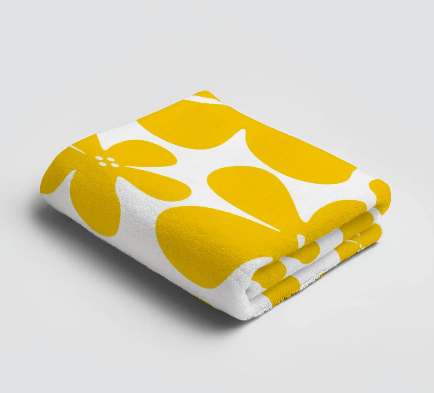 Yellow flowers pattern towel by baobabprintstore