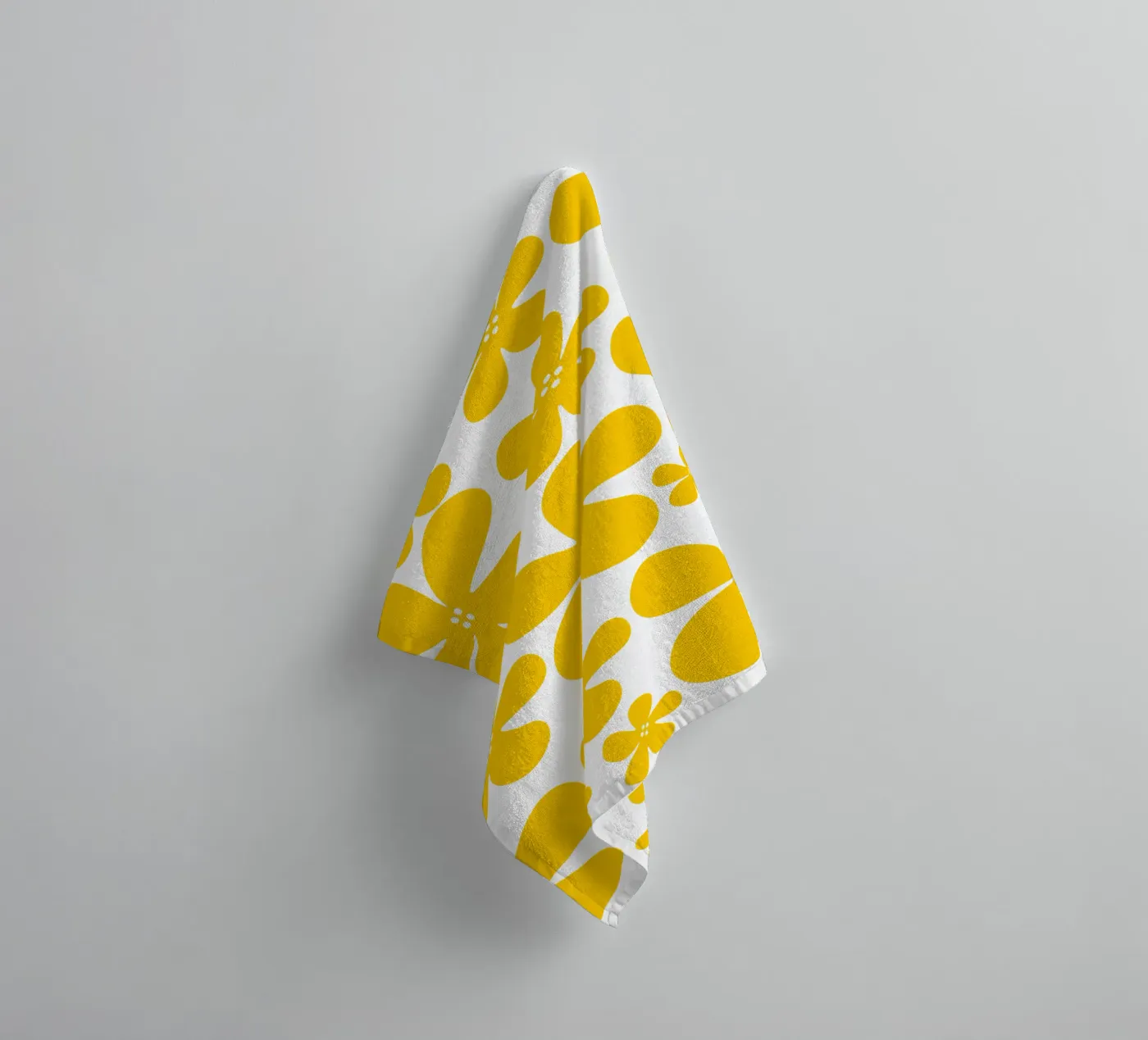 Yellow flowers pattern towel by baobabprintstore