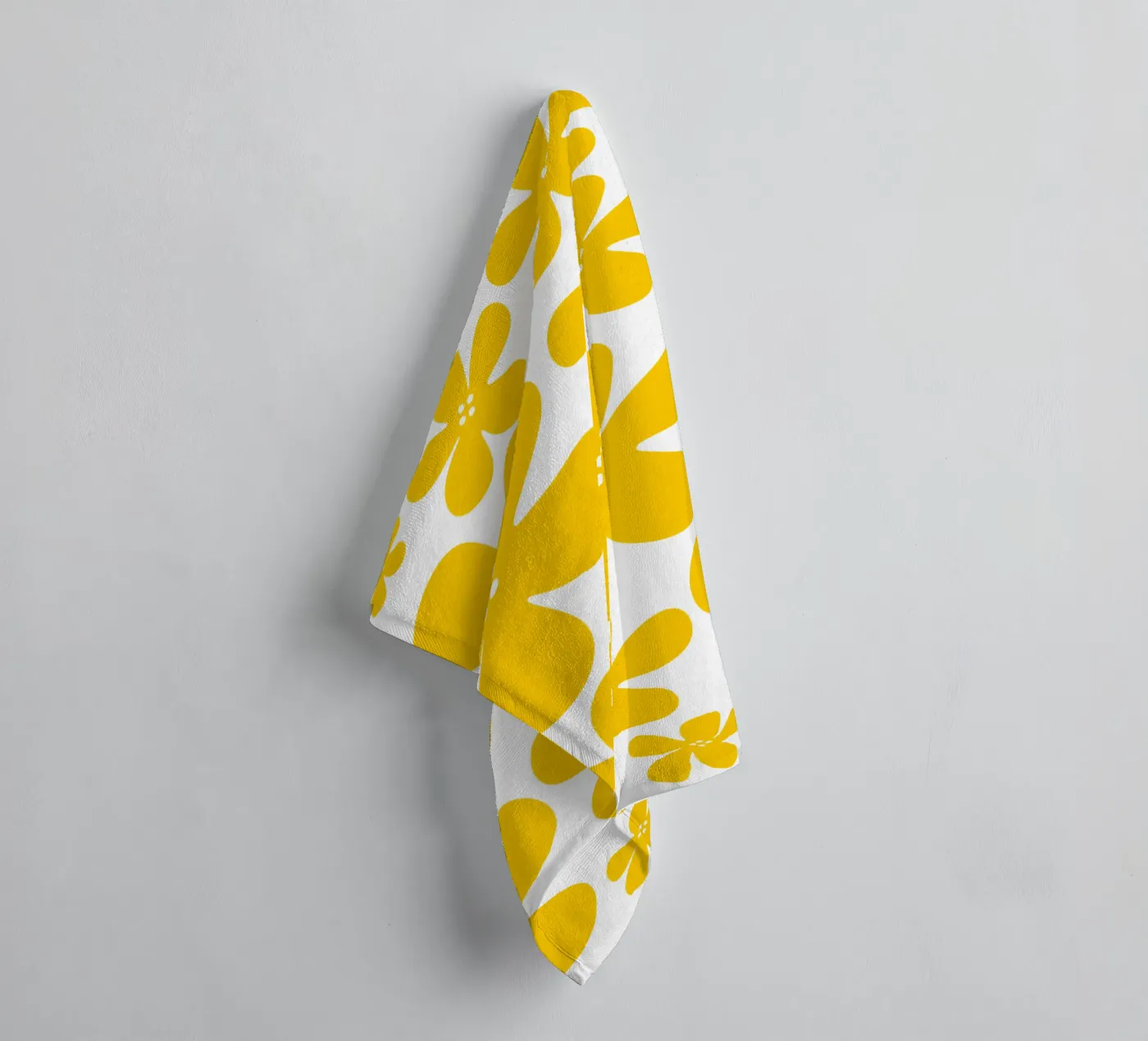 Yellow flowers pattern towel by baobabprintstore