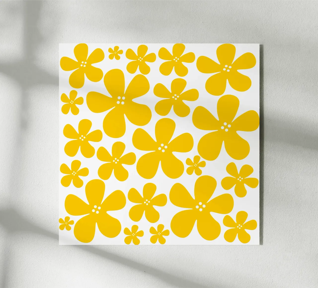 Yellow flowers pattern plexiglass da baobabprintstore