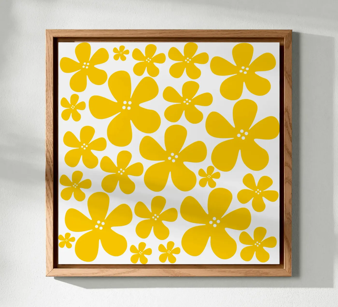 Yellow flowers pattern pannello forex da baobabprintstore