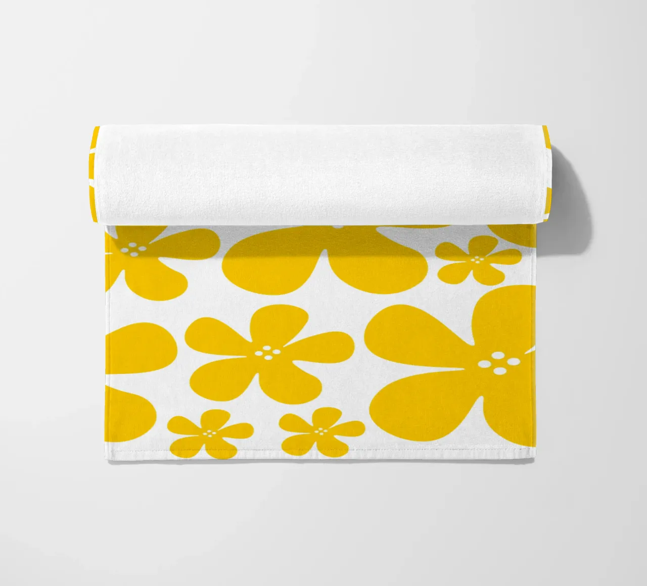 Yellow flowers pattern telo mare da baobabprintstore