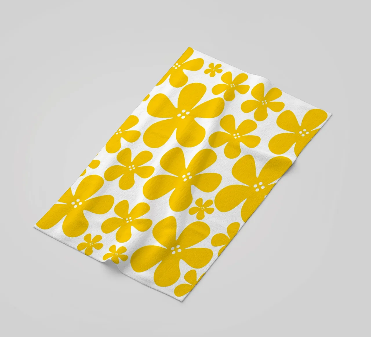 Yellow flowers pattern telo mare da baobabprintstore