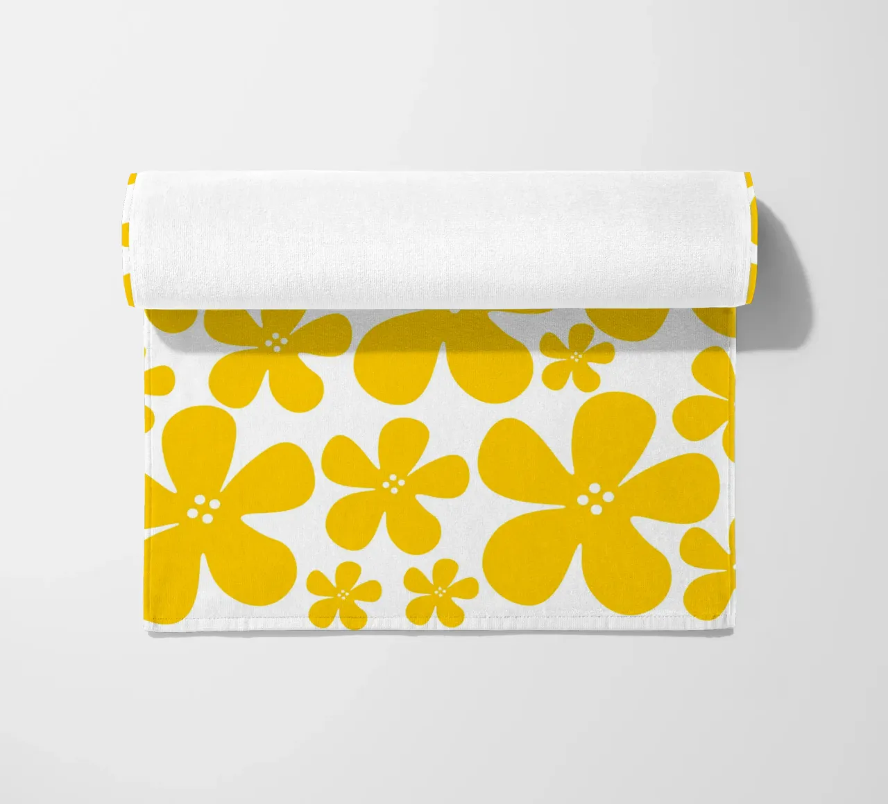 Yellow flowers pattern telo mare da baobabprintstore