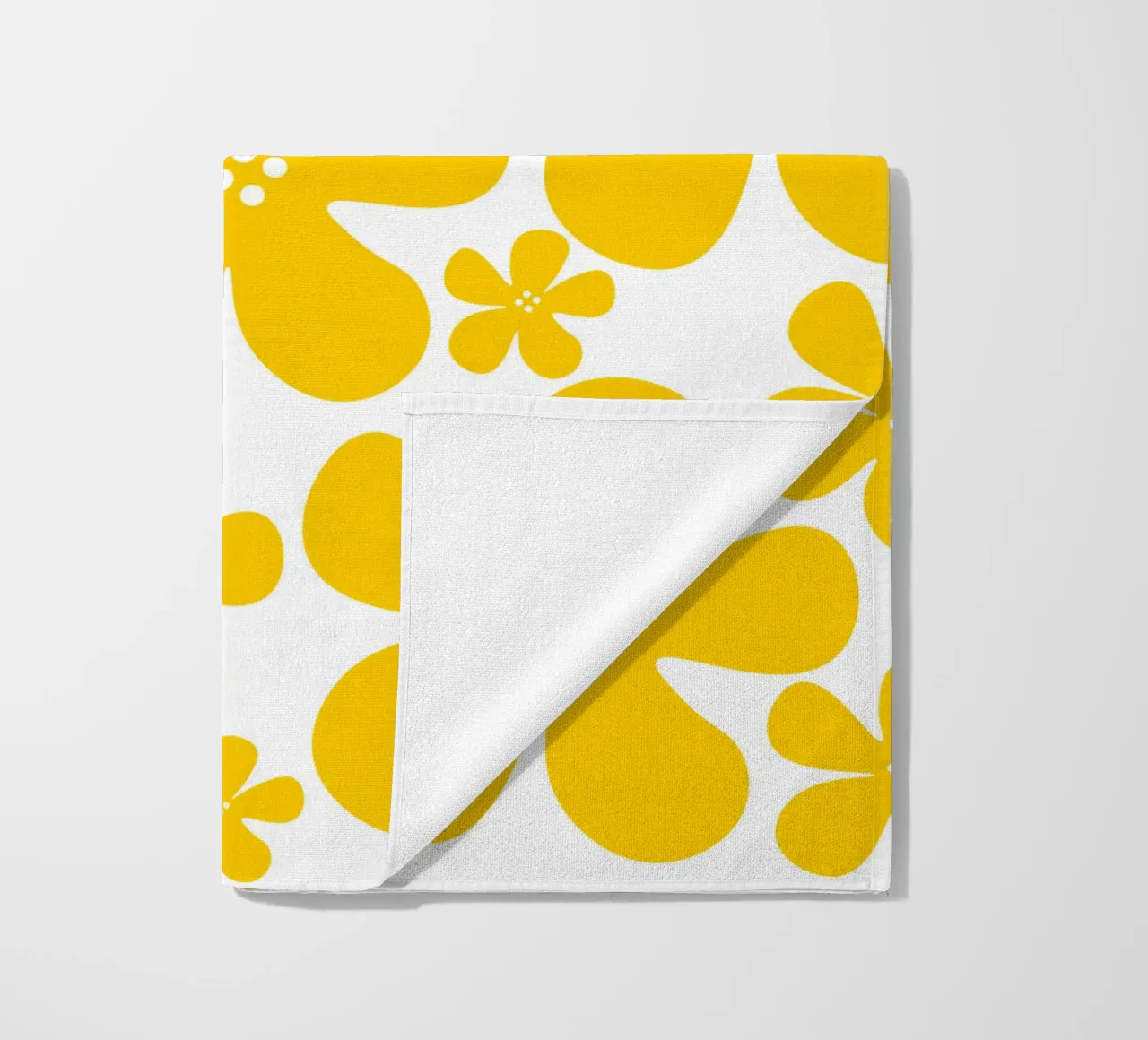 Yellow flowers pattern telo mare da baobabprintstore