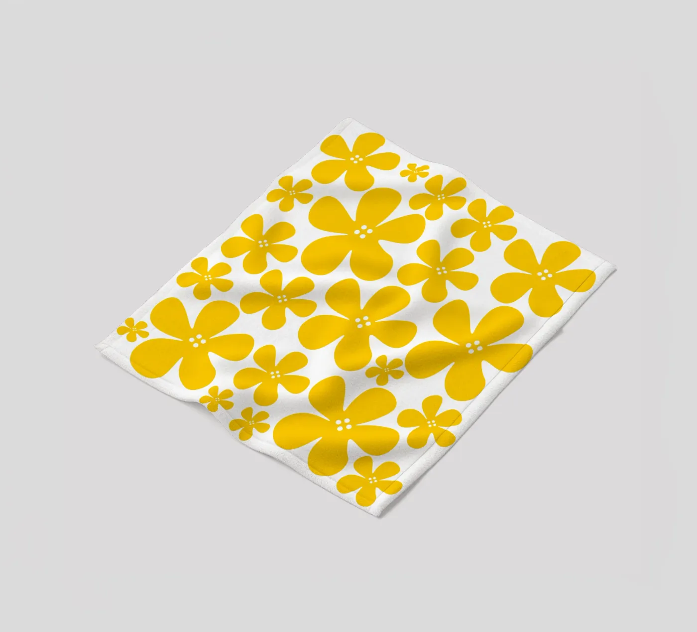 Yellow flowers pattern fleecedeken van baobabprintstore