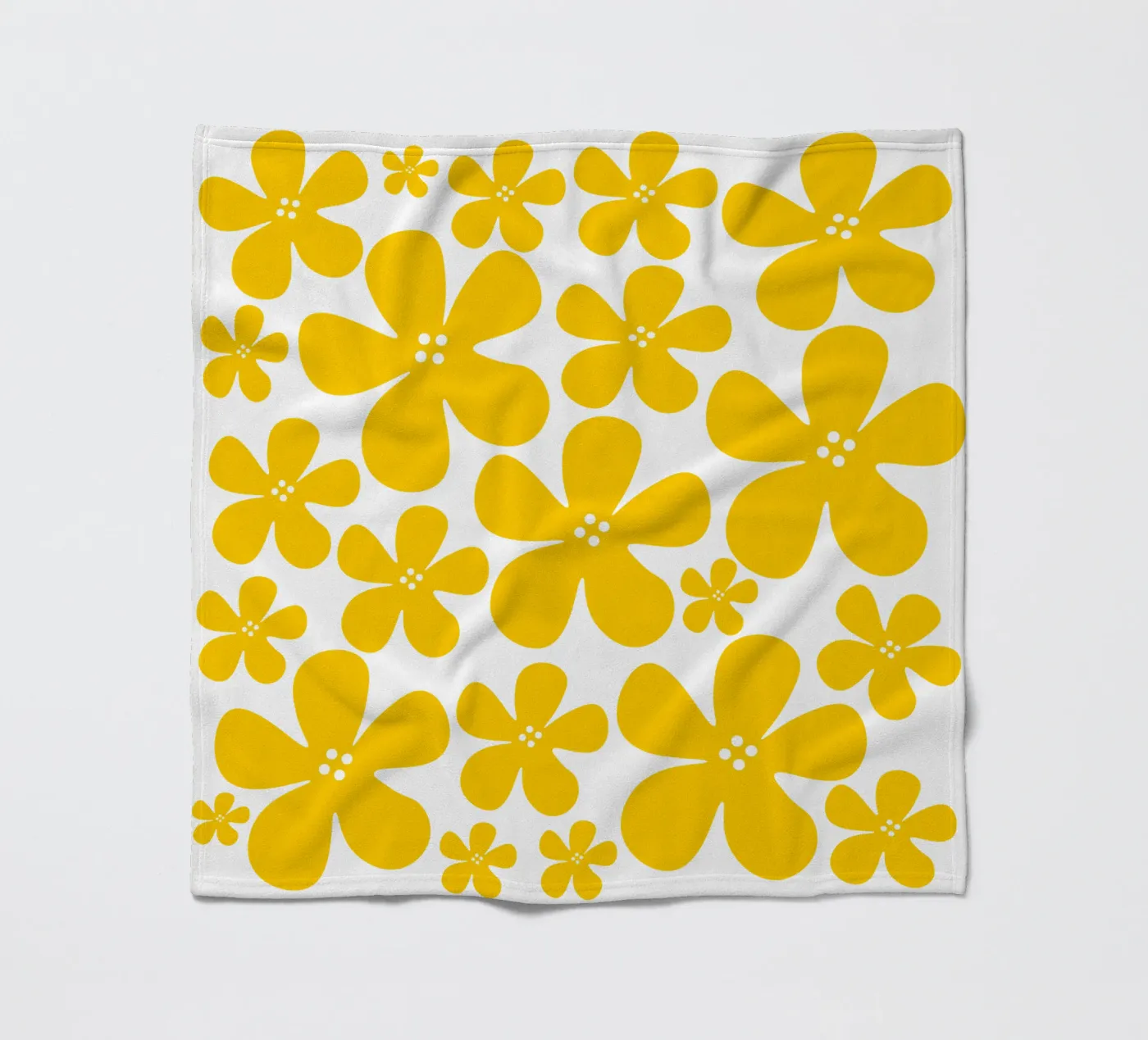 Yellow flowers pattern fleecedeken van baobabprintstore