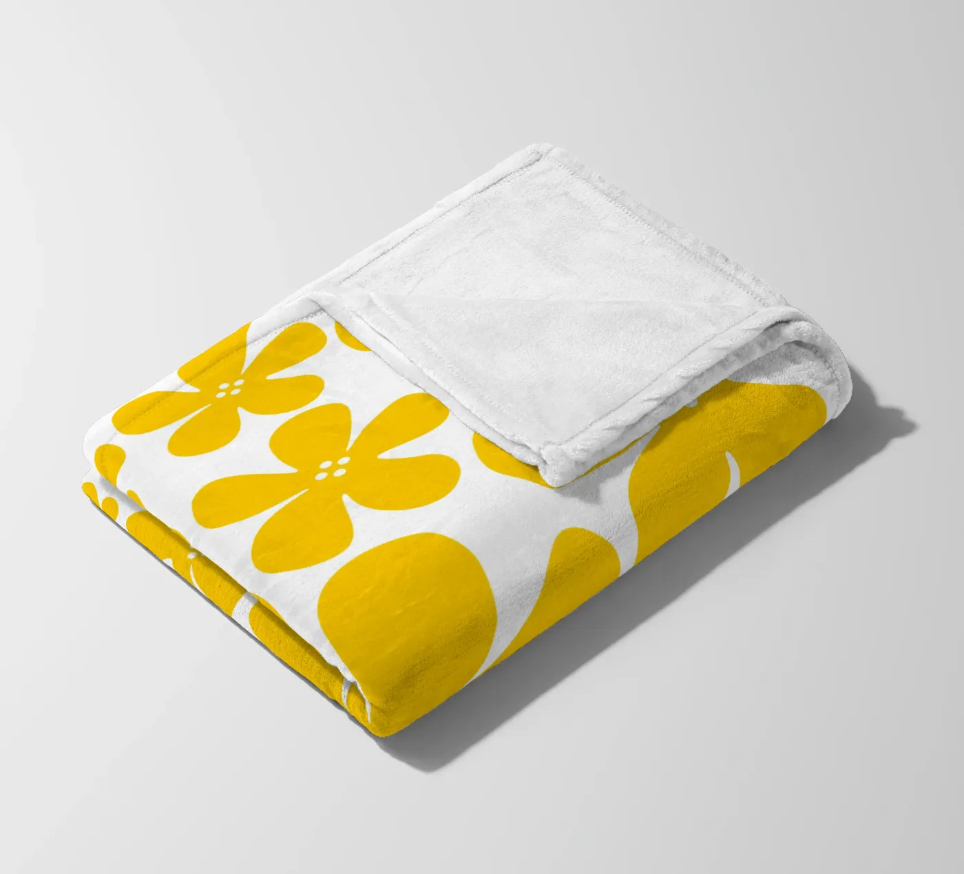 Yellow flowers pattern fleecedeken van baobabprintstore