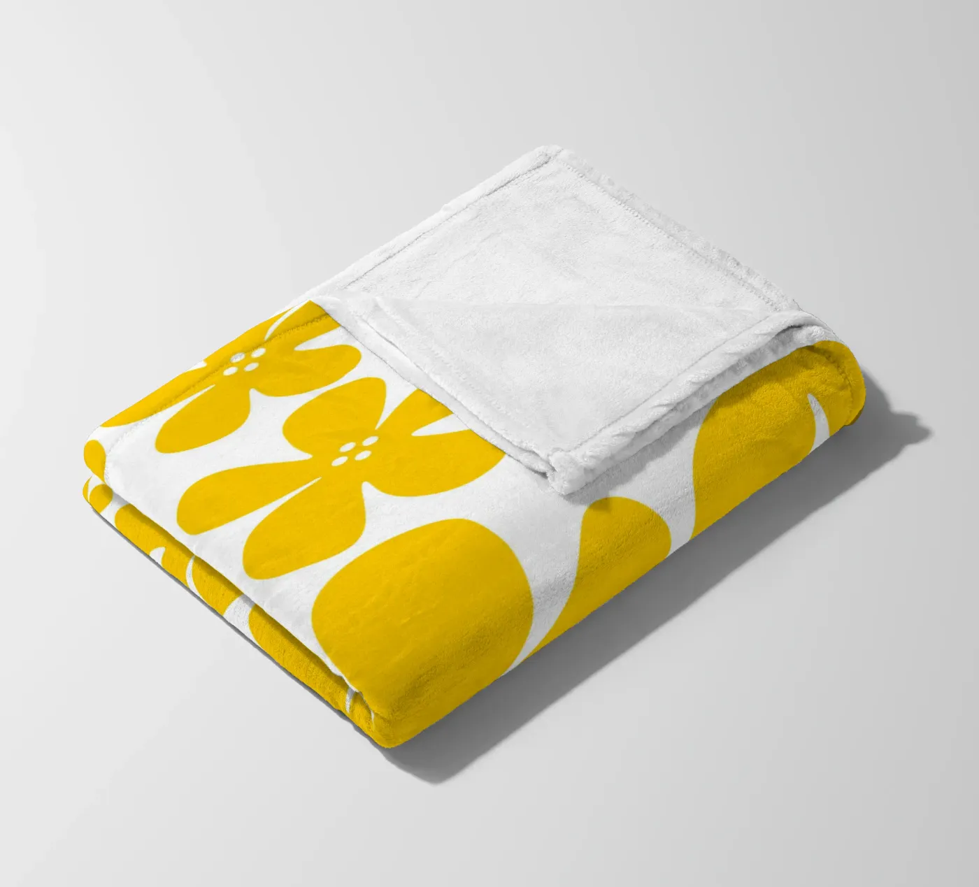 Yellow flowers pattern fleecedeken van baobabprintstore