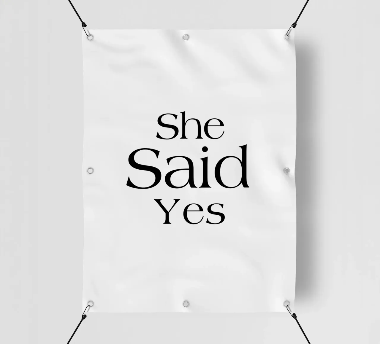 She Said Yes Tipografia semplice telo in pvc da YV TYPOGRAPHY