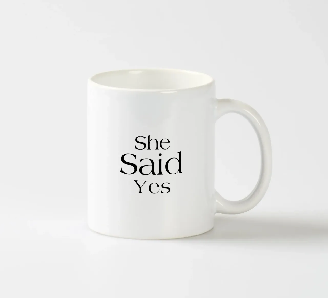 She Said Yes Tipografia semplice tazza in ceramica da YV TYPOGRAPHY