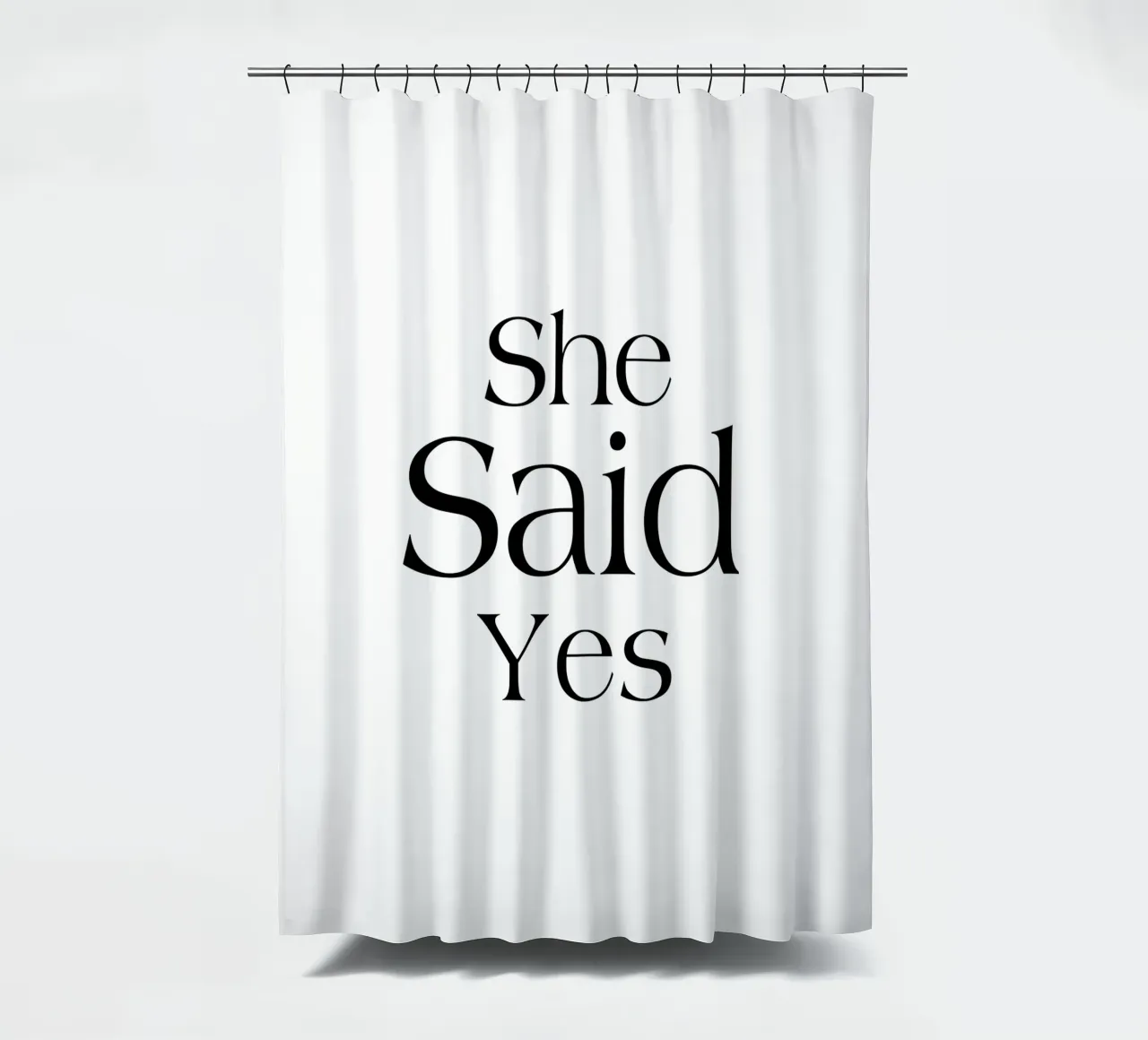 She Said Yes Typography Simple shower curtain by YV TYPOGRAPHY