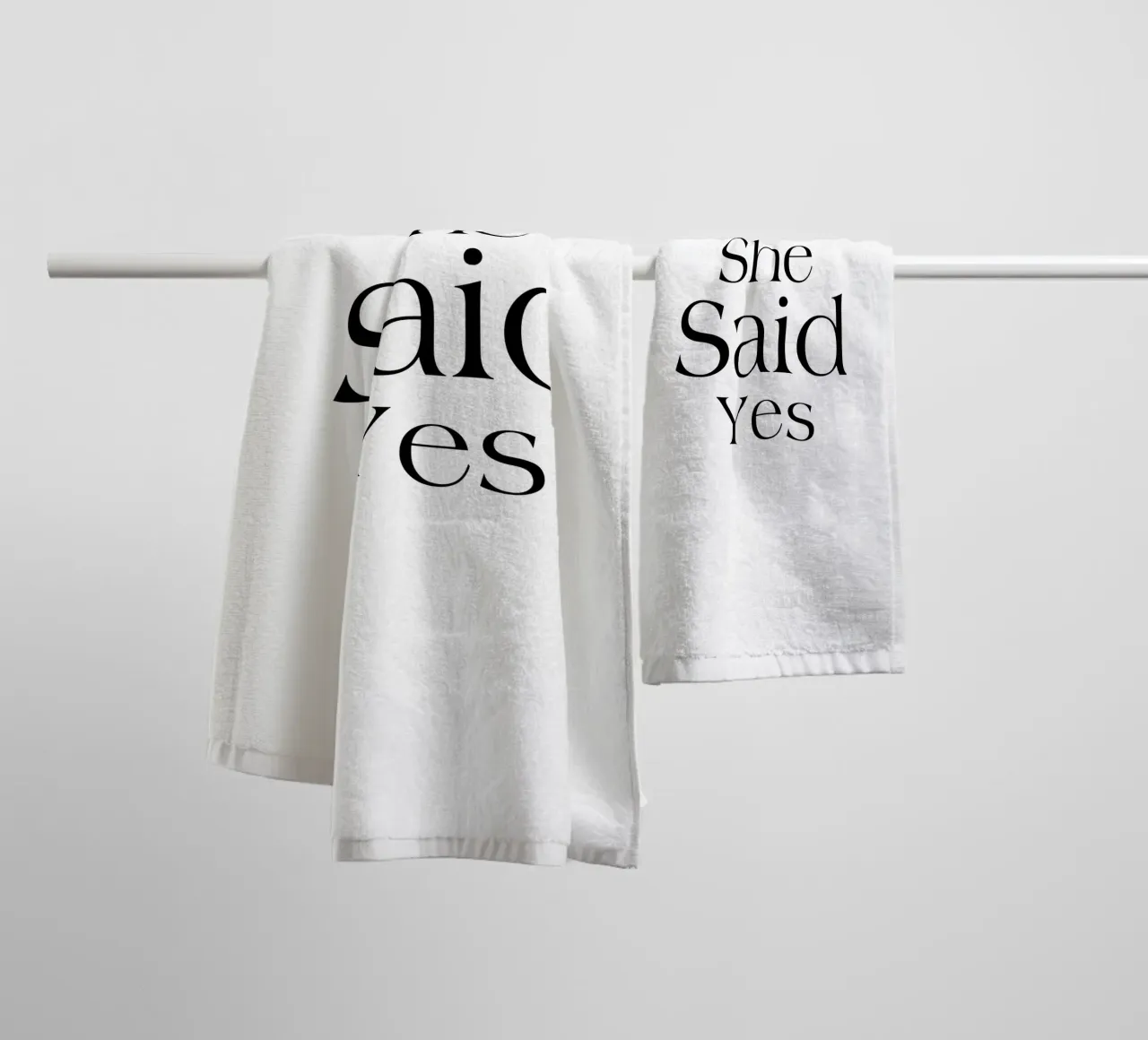 She Said Yes Typography Simple towel by YV TYPOGRAPHY