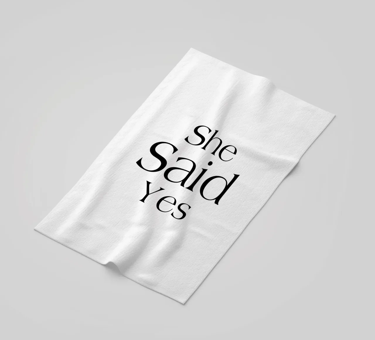 She Said Yes Tipografia semplice telo mare da YV TYPOGRAPHY