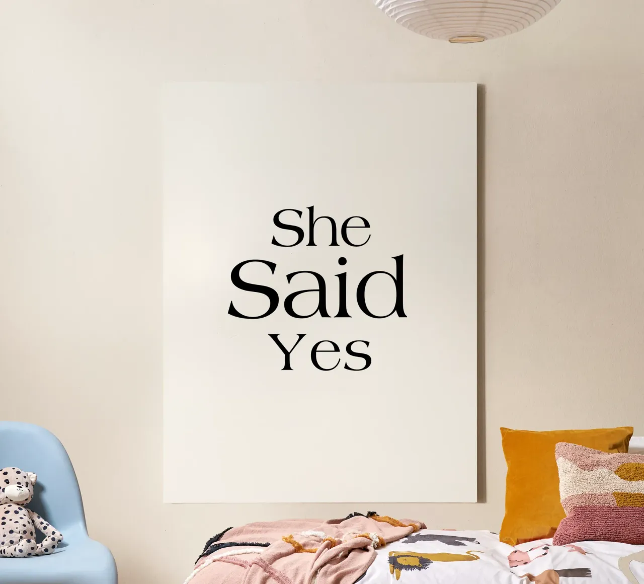 She Said Yes Typography Simple canvas by YV TYPOGRAPHY