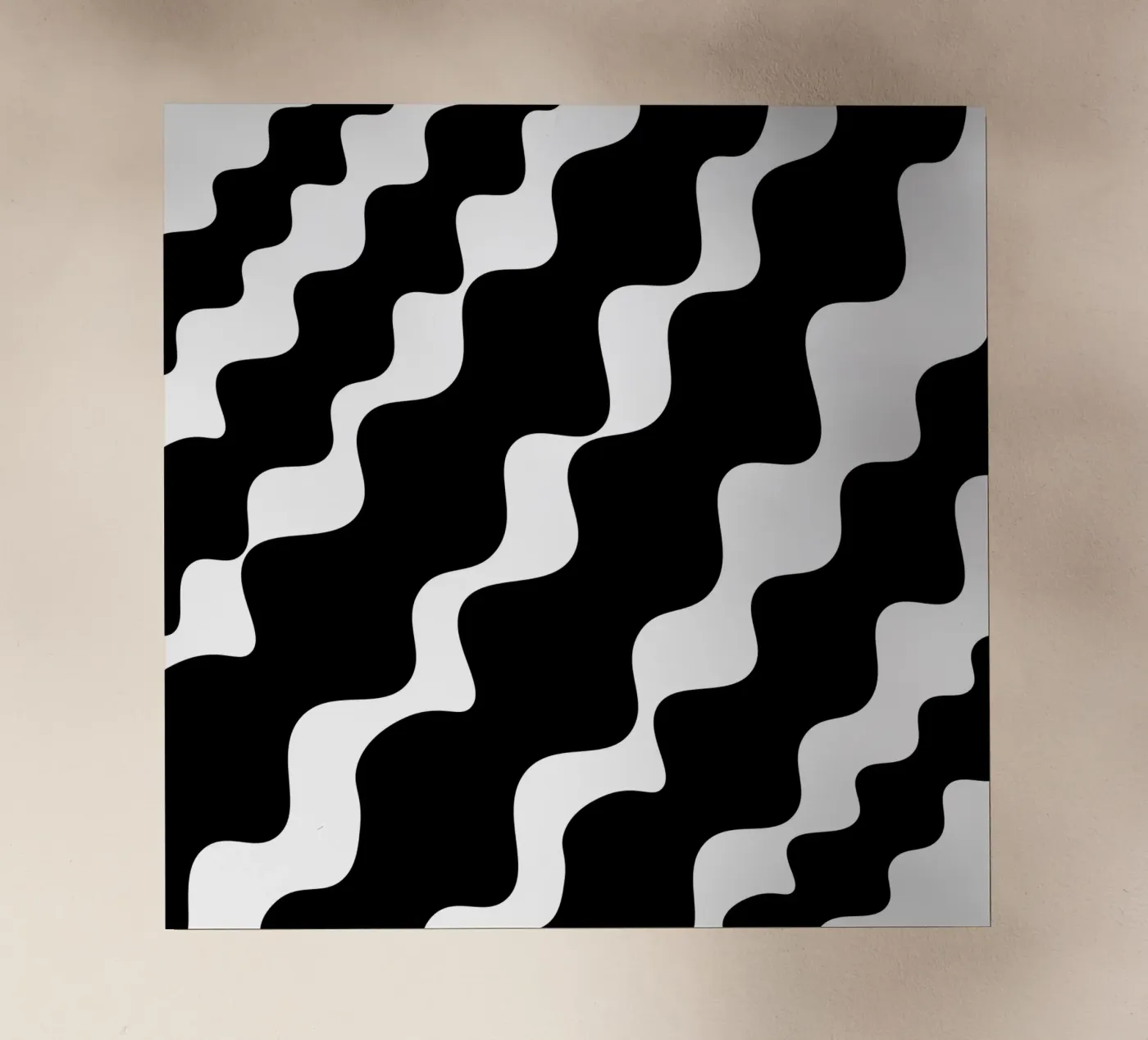 Black slanting waves pellicola backlit da baobabprintstore
