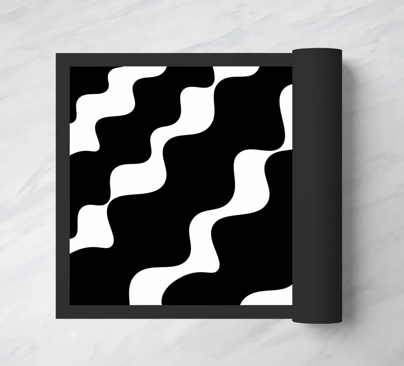 Black slanting waves zerbino da baobabprintstore