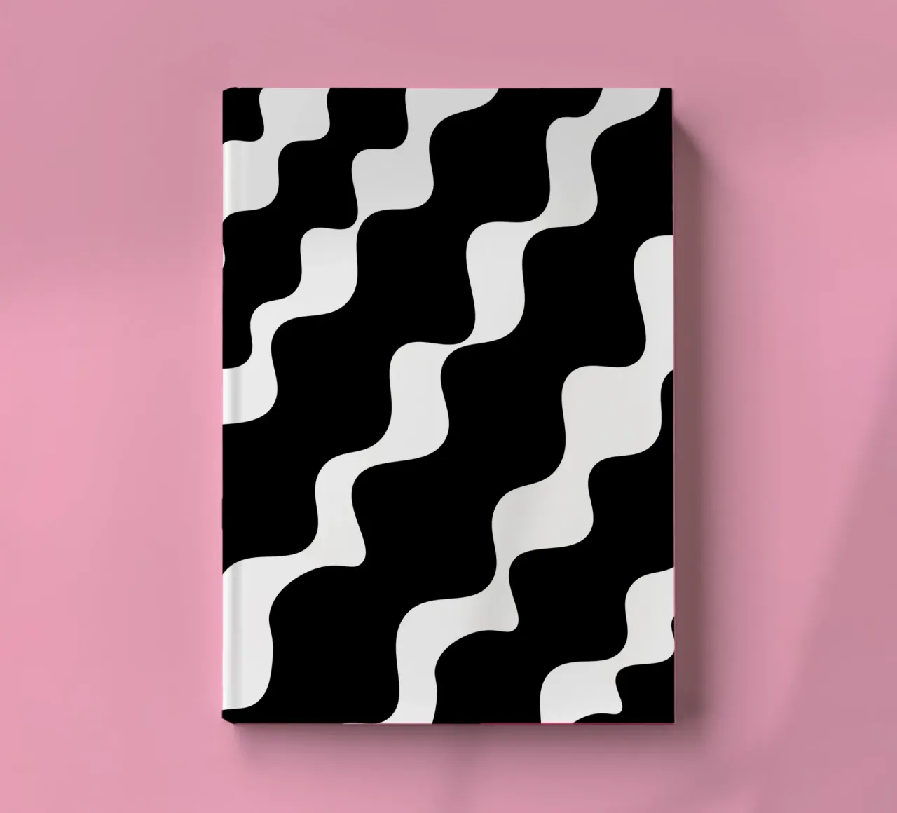 Black slanting waves carnet de notes de baobabprintstore