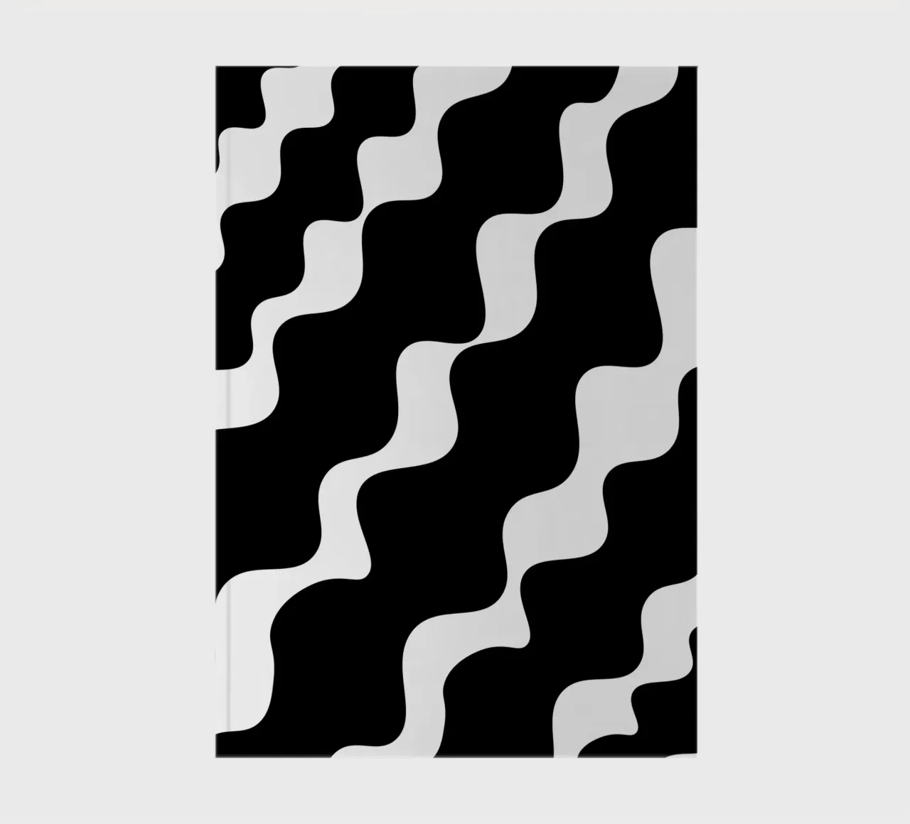 Black slanting waves carnet de notes de baobabprintstore