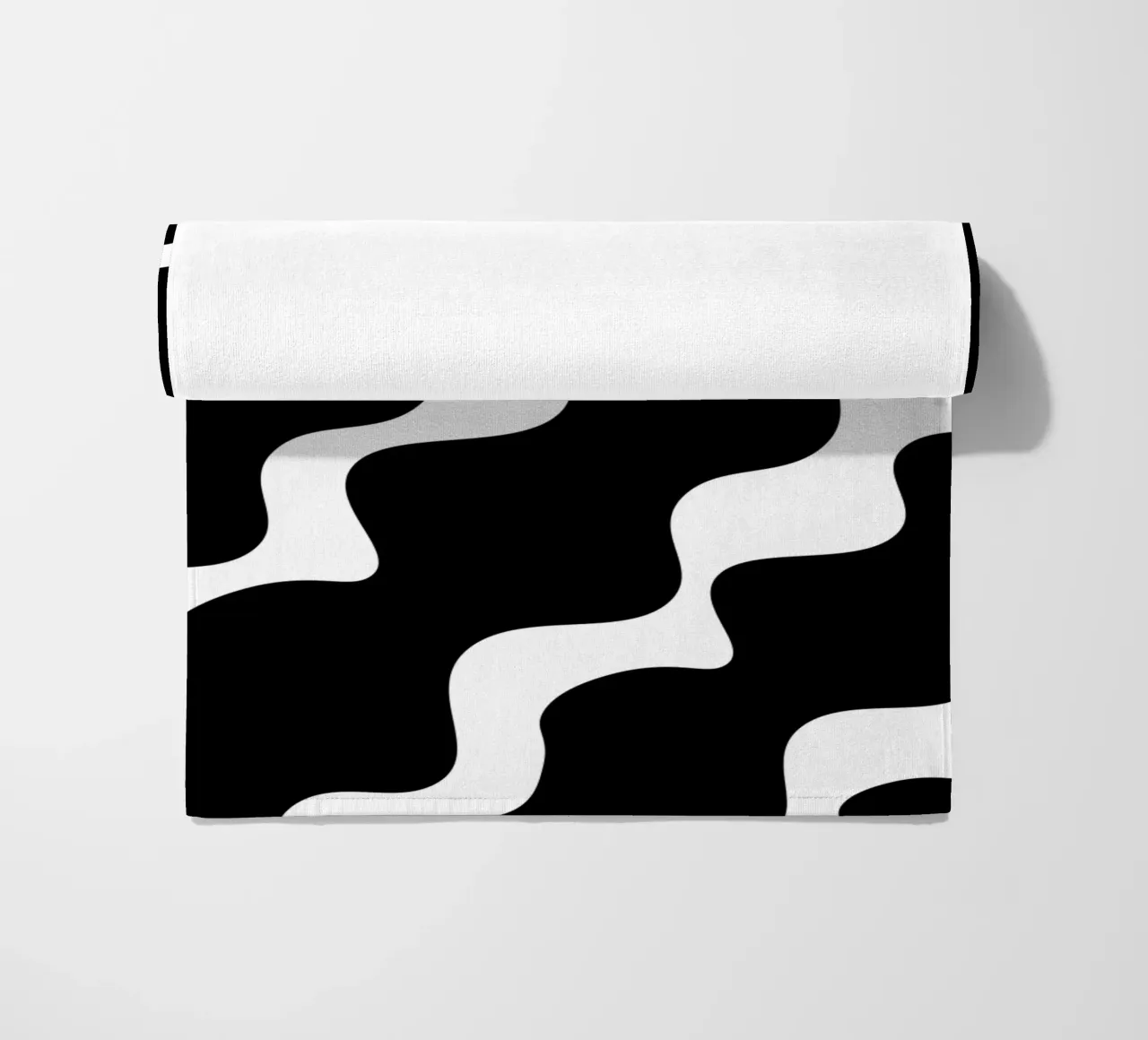 Black slanting waves telo mare da baobabprintstore