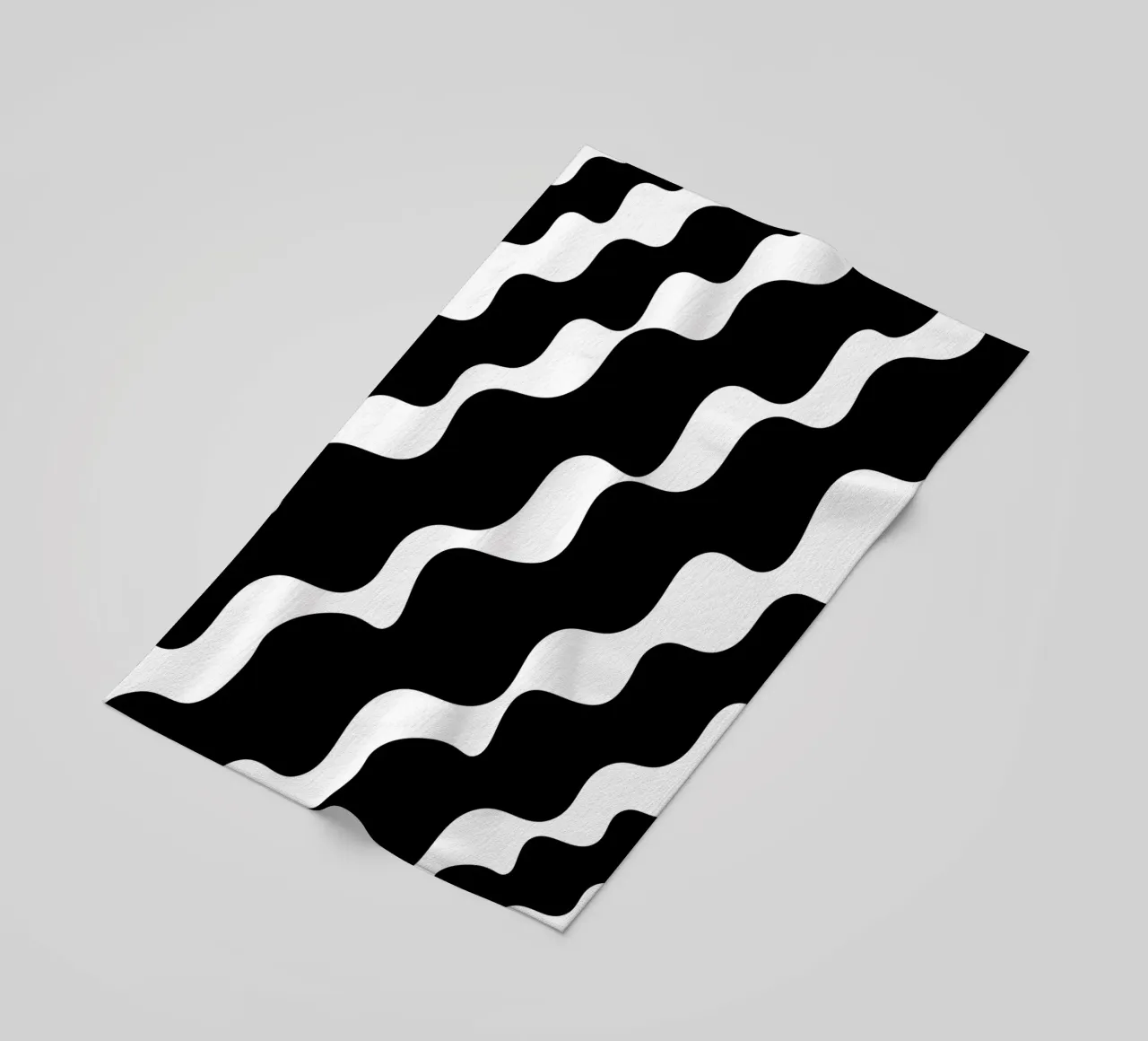 Black slanting waves telo mare da baobabprintstore