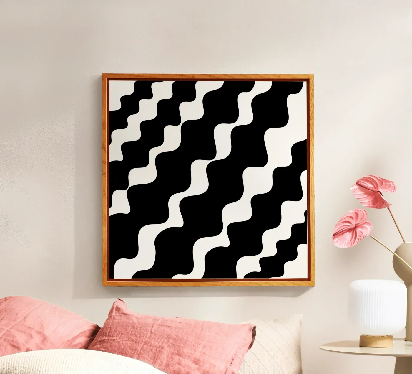 Black slanting waves plexiglas de baobabprintstore