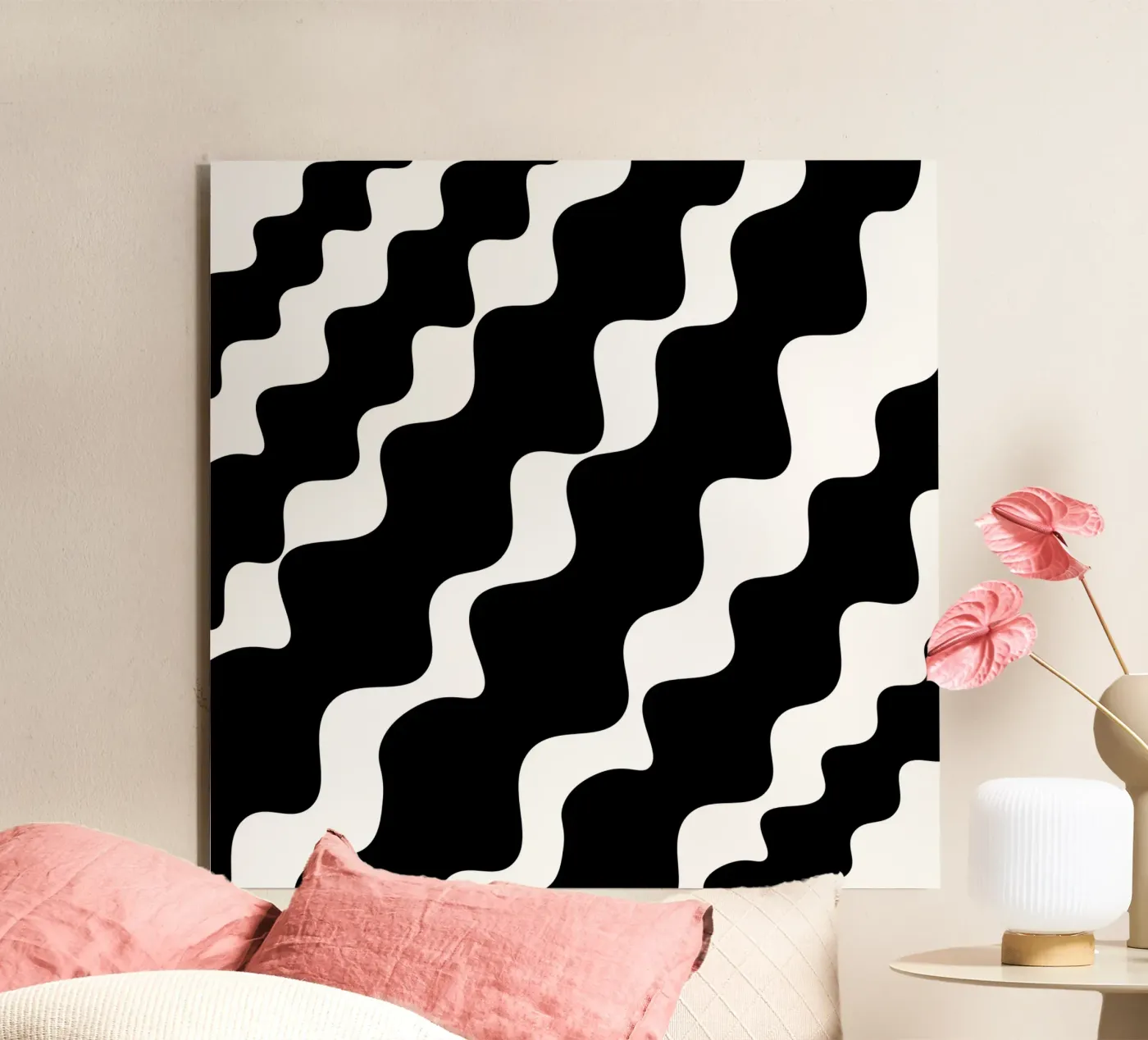 Black slanting waves pannello forex da baobabprintstore