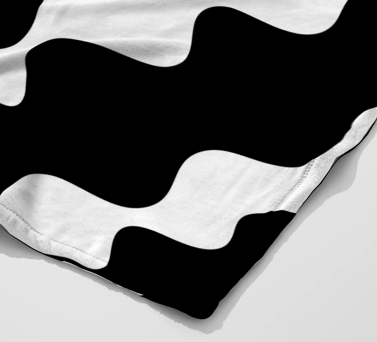 Black slanting waves coperta in pile da baobabprintstore