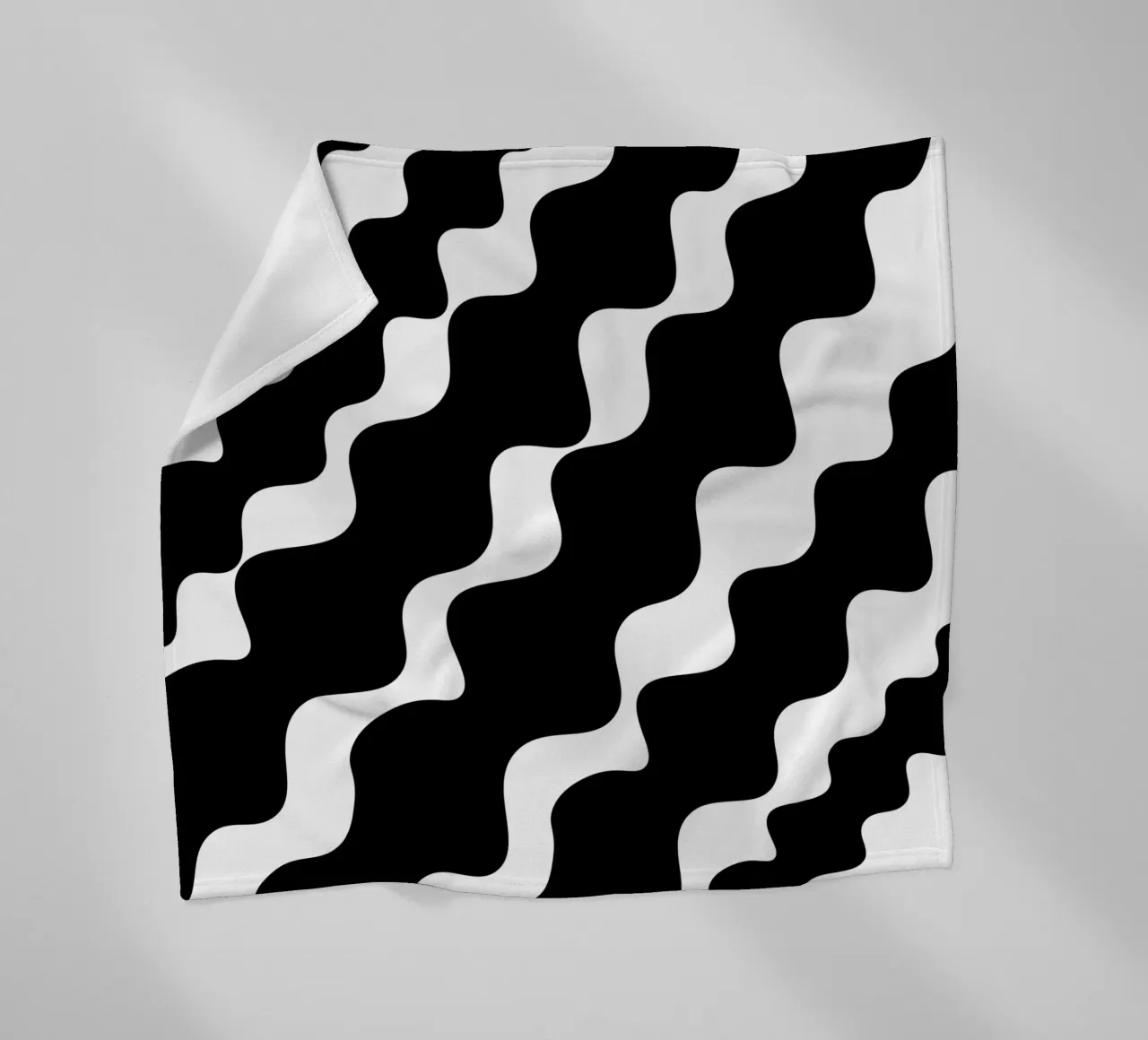 Black slanting waves coperta in pile da baobabprintstore