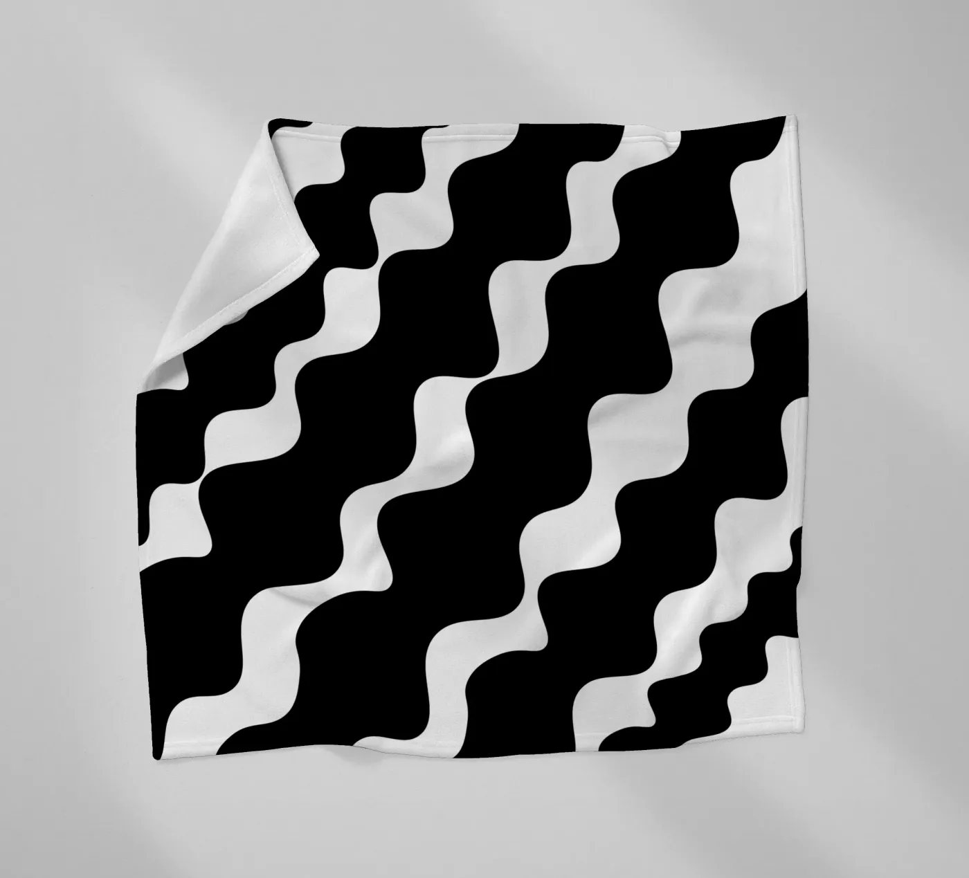 Black slanting waves Fleecedecke von baobabprintstore