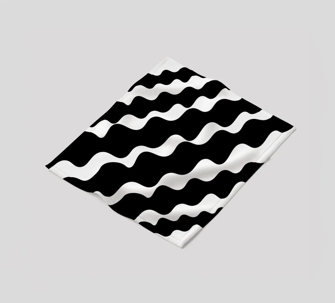 Black slanting waves fleecedeken van baobabprintstore