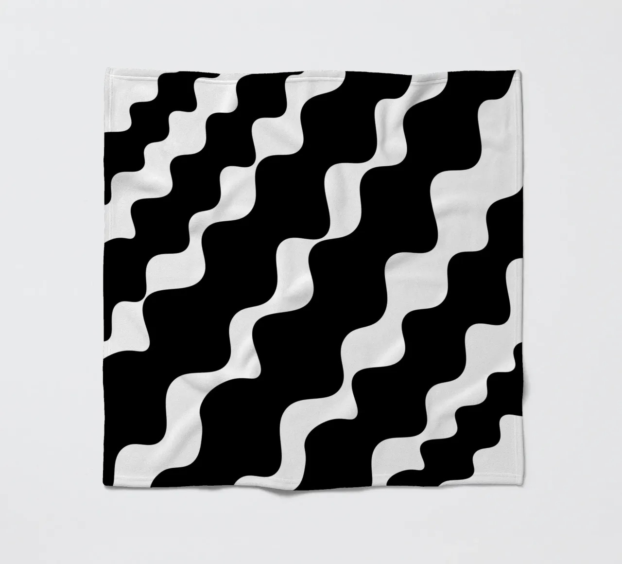 Black slanting waves fleecedeken van baobabprintstore