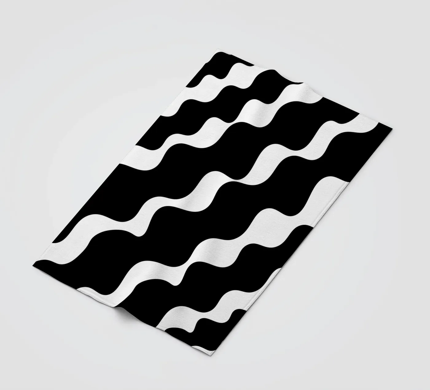 Black slanting waves Fleecedecke von baobabprintstore