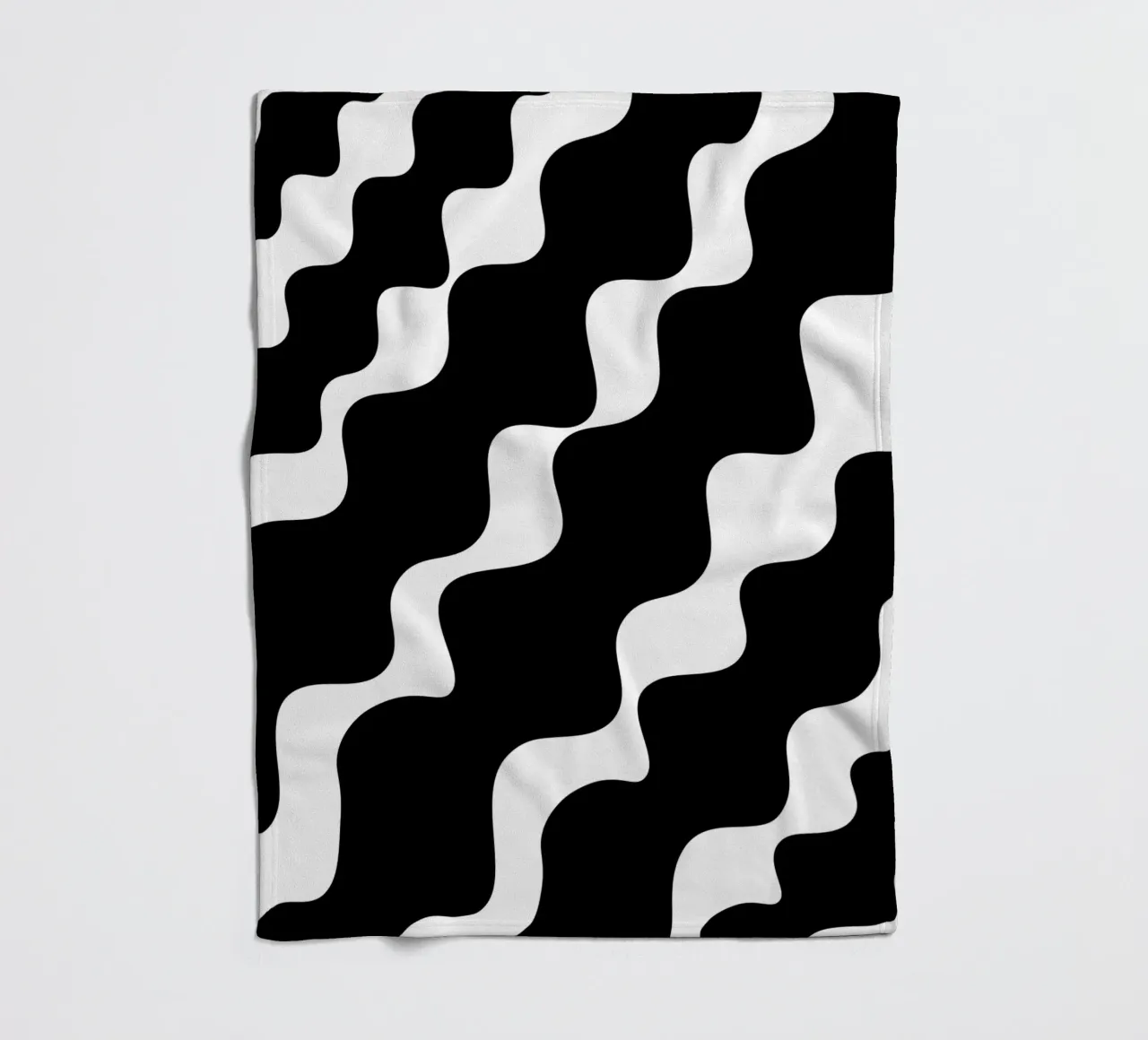Black slanting waves coperta in pile da baobabprintstore