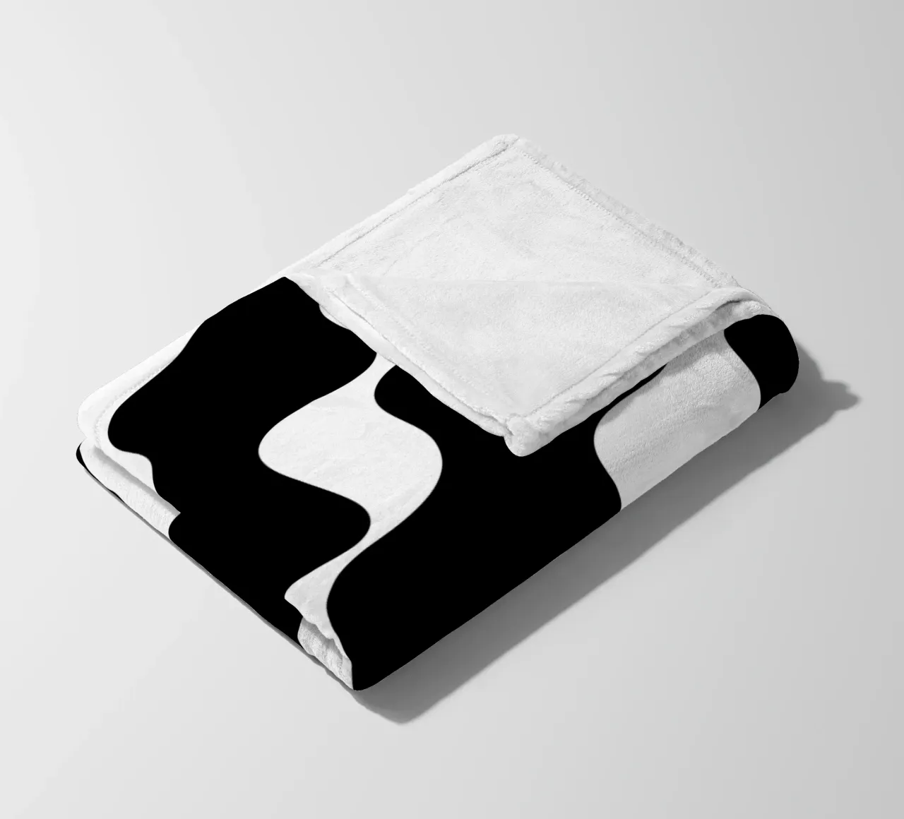 Black slanting waves fleecedeken van baobabprintstore
