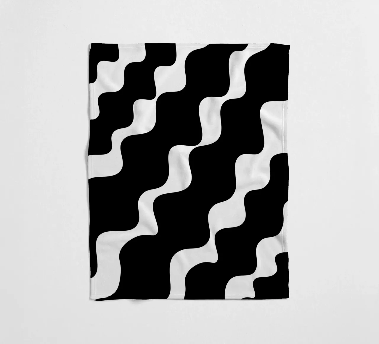 Black slanting waves fleecedeken van baobabprintstore