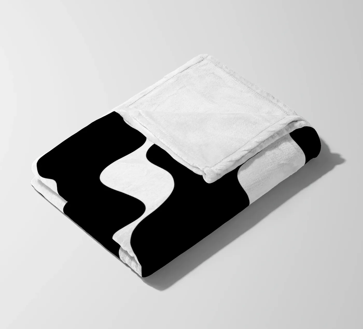 Black slanting waves Fleecedecke von baobabprintstore