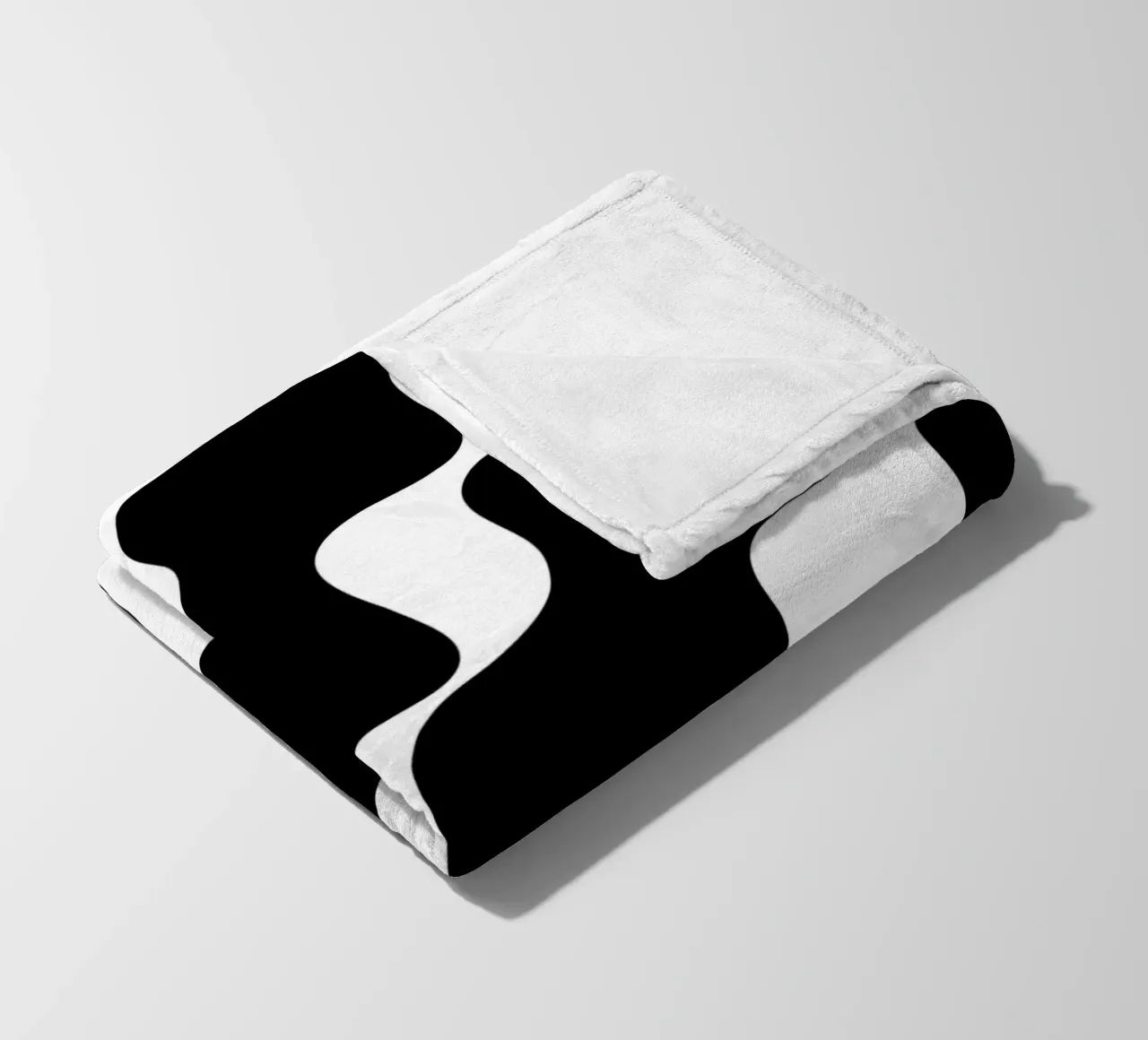 Black slanting waves fleecedeken van baobabprintstore