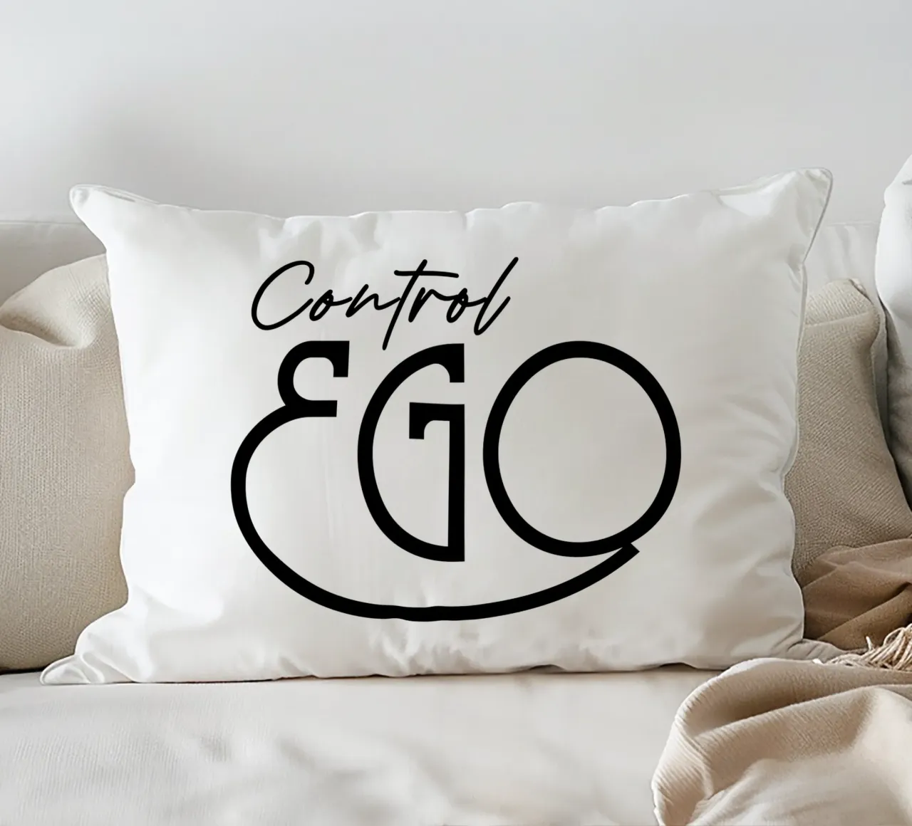 Tipografia semplice Control Ego cuscino da YV TYPOGRAPHY