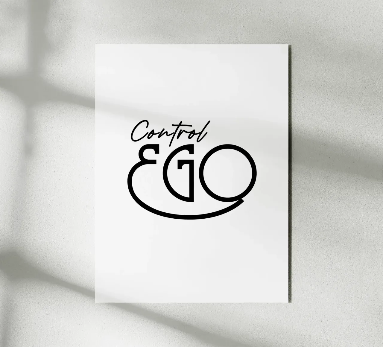 Tipografia semplice Control Ego alluminio dibond da YV TYPOGRAPHY