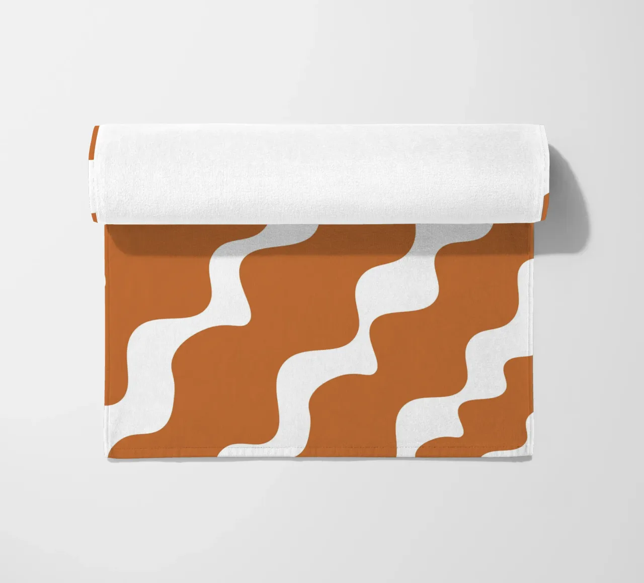 Brown slanting waves telo mare da baobabprintstore