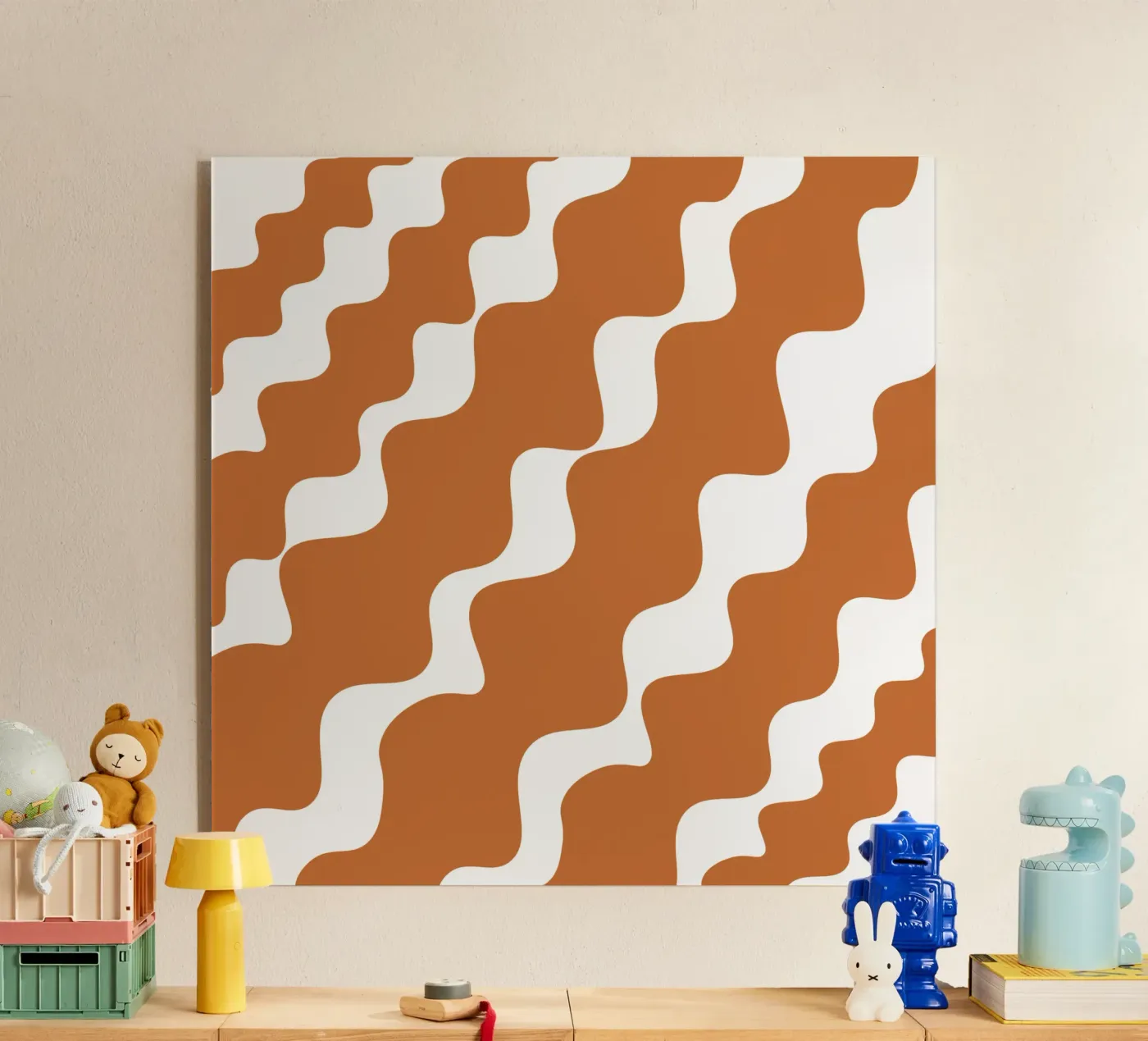 Brown slanting waves plexiglas de baobabprintstore