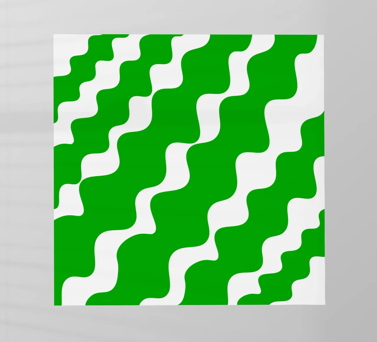 Green slanting waves pellicola backlit da baobabprintstore