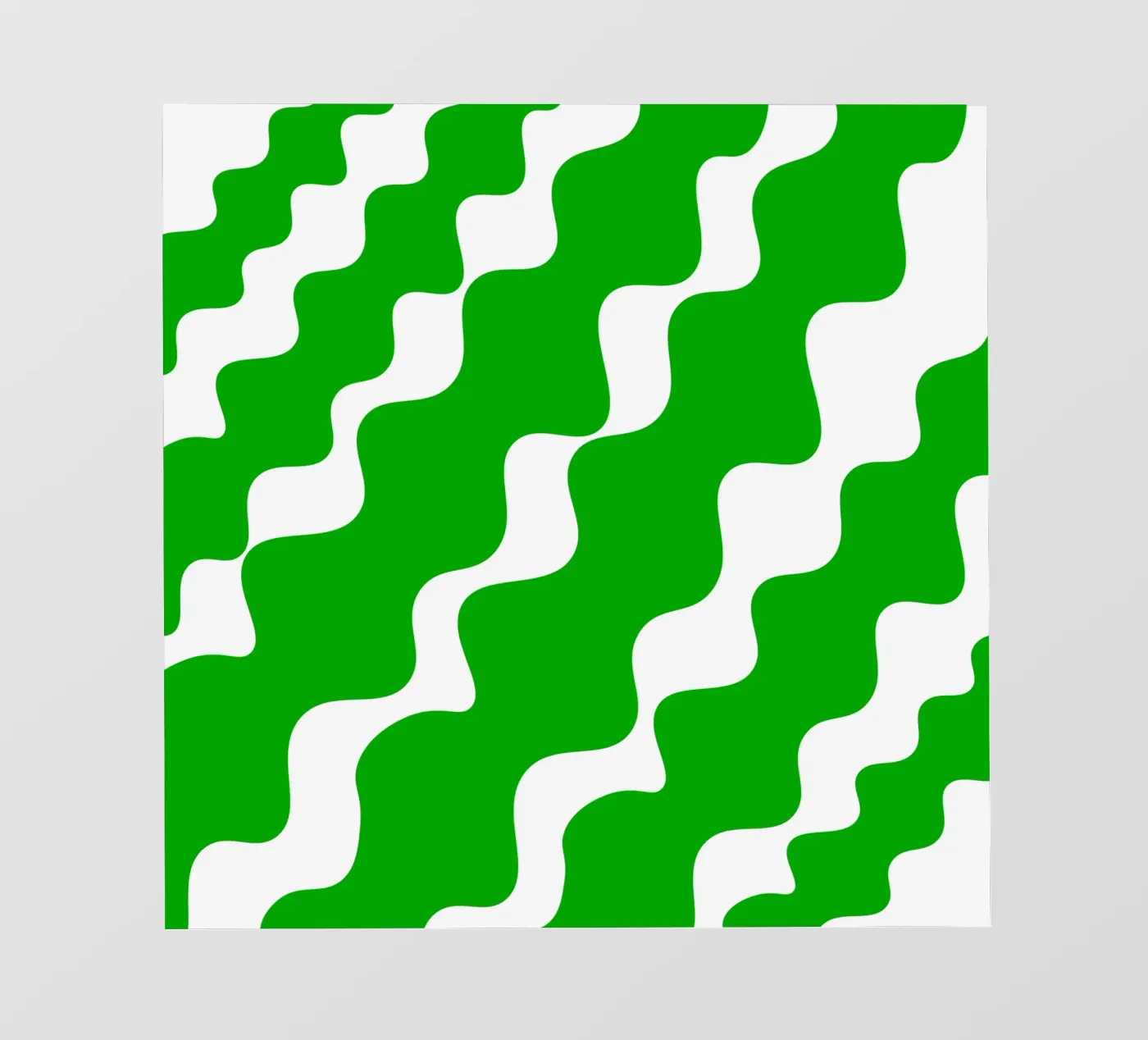 Green slanting waves fotobehang van baobabprintstore