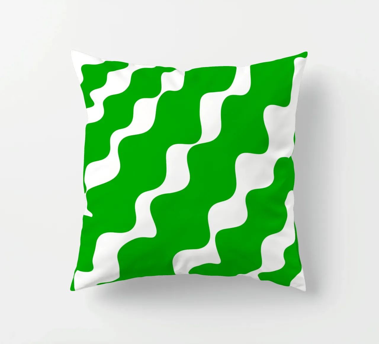 Green slanting waves cuscino da baobabprintstore