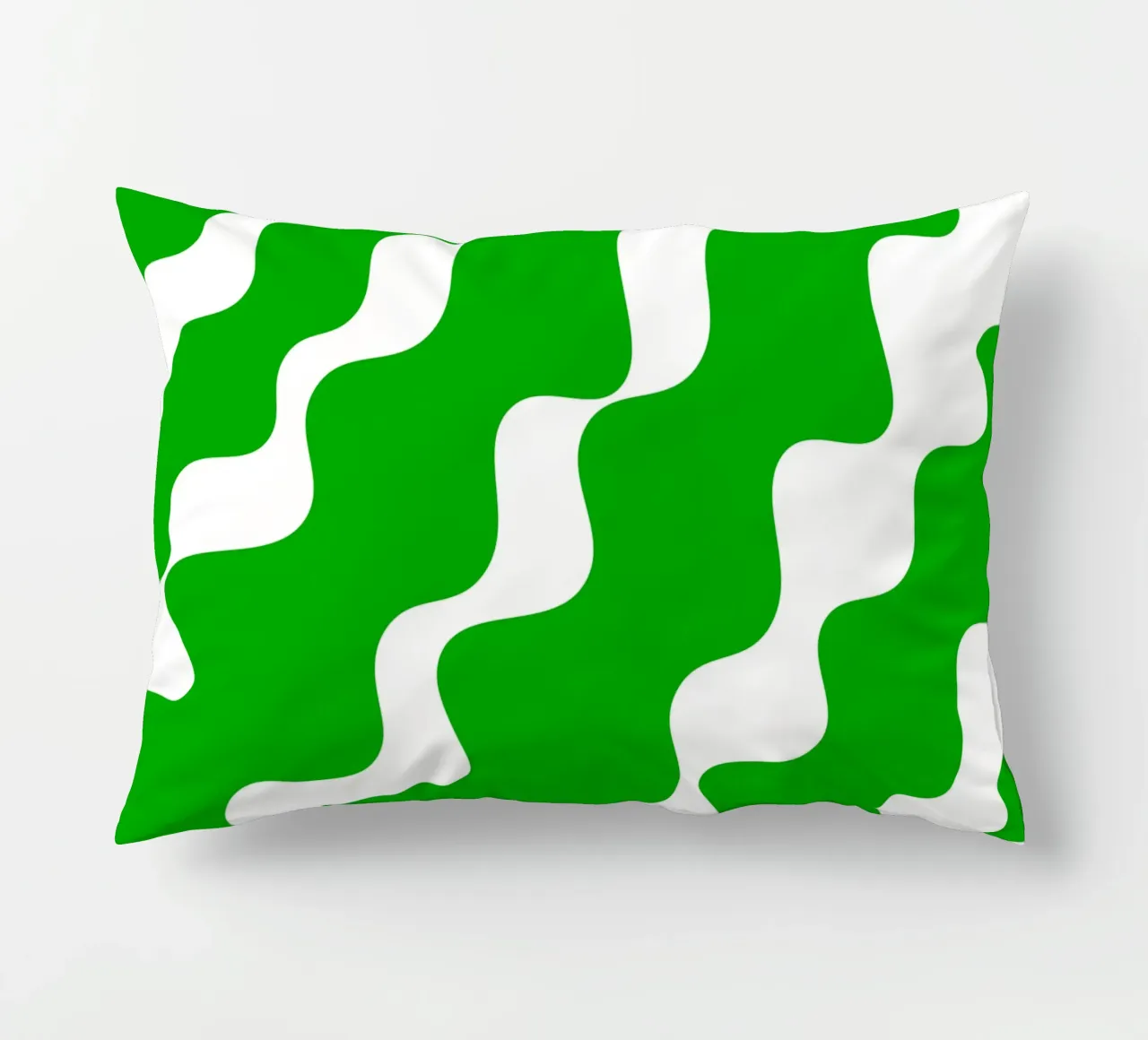 Green slanting waves cuscino da baobabprintstore